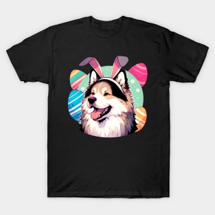 Karelian Bear Dog Celebrates Easter with Bunny Ears T-Shirt